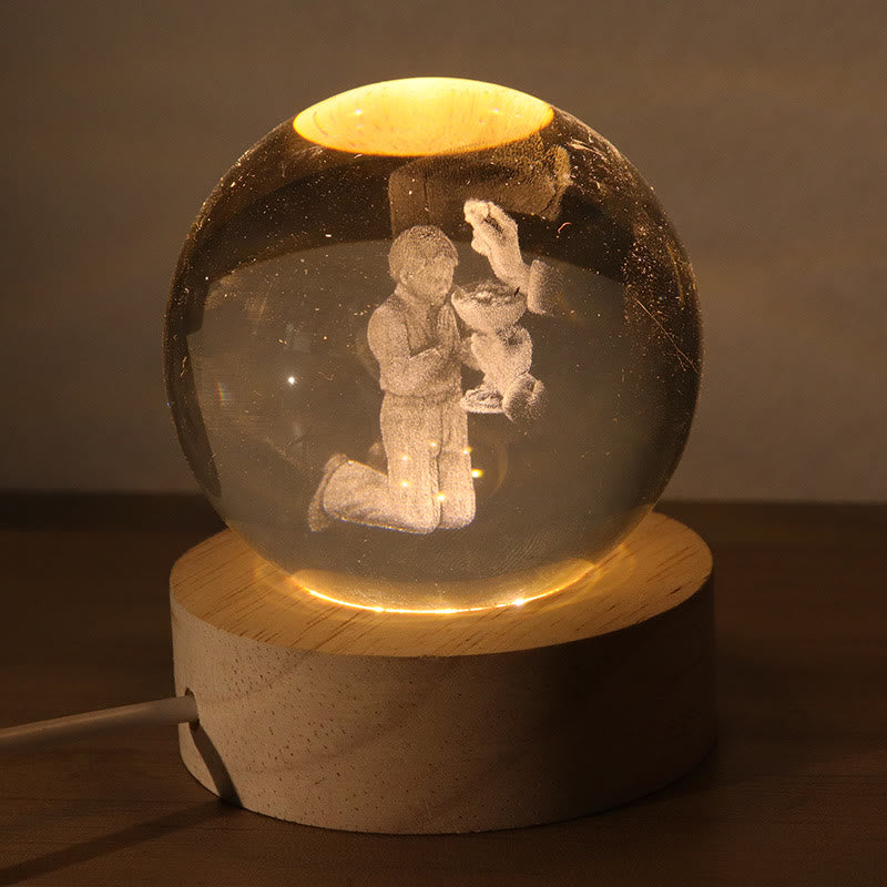 Christianartworkshop Sfera di cristallo luminosa con immagini sacre: simbolo di luce e grazia divine. - H - Palla da 8 cm - image 7