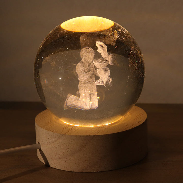 Christianartworkshop Sfera di cristallo luminosa con immagini sacre: simbolo di luce e grazia divine. - H - Palla da 8 cm - image 7