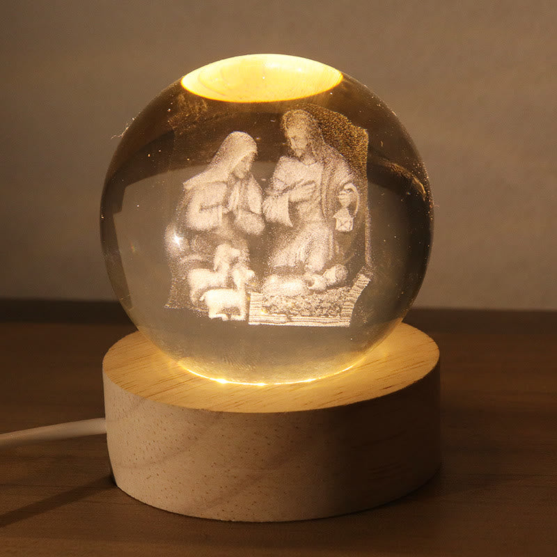 Christianartworkshop Sfera di cristallo luminosa con immagini sacre: simbolo di luce e grazia divine. - C - Palla da 8 cm - image 2