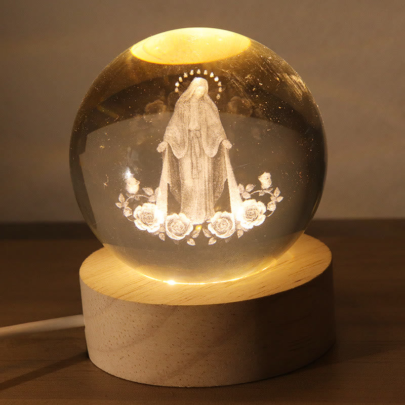 Christianartworkshop Sfera di cristallo luminosa con immagini sacre: simbolo di luce e grazia divine. - UN - Palla da 8 cm - image 0