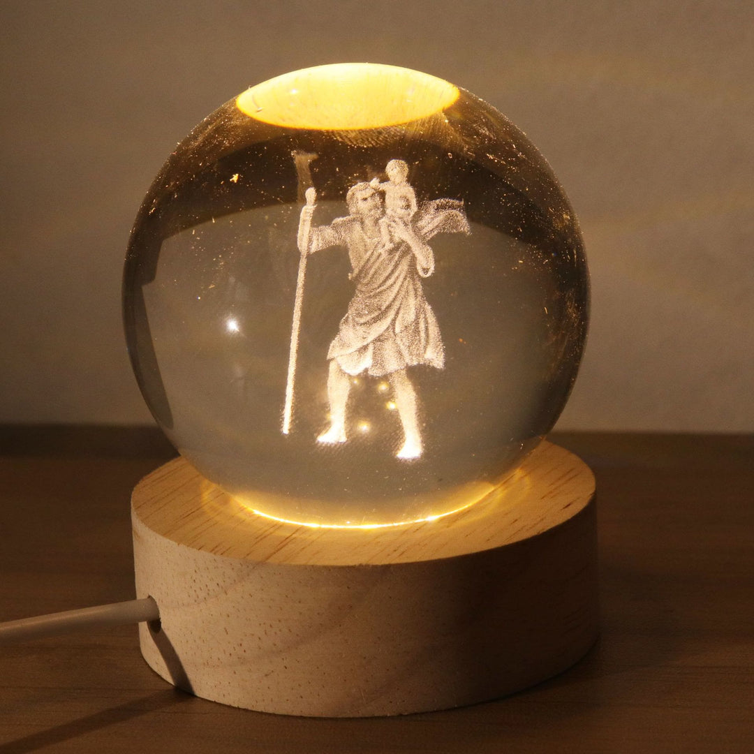 Christianartworkshop Sfera di cristallo luminosa con immagini sacre: simbolo di luce e grazia divine. - E - Palla da 8 cm - image 4