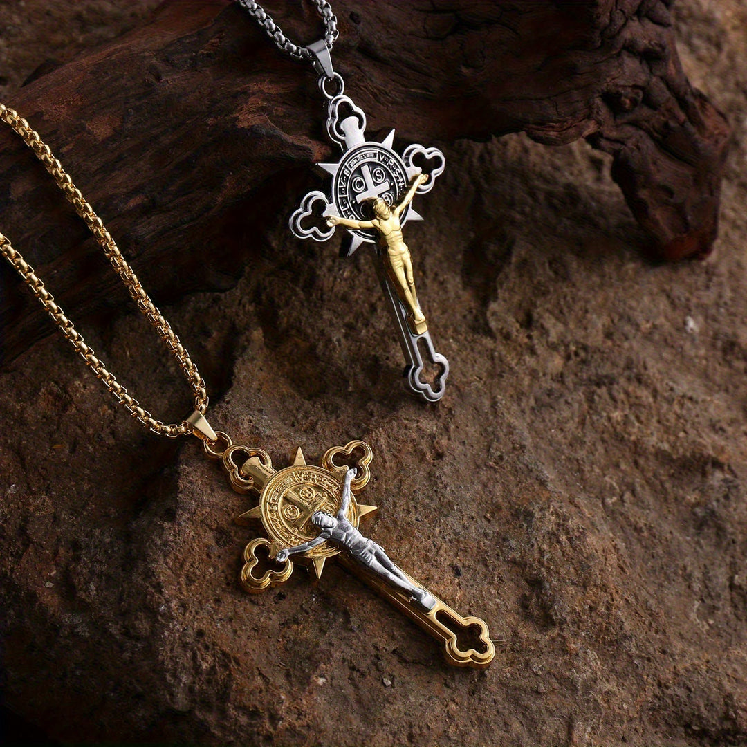 Christianartworkshop Collana con ciondolo a croce traforata: simbolo di fede e protezione divina - image 0