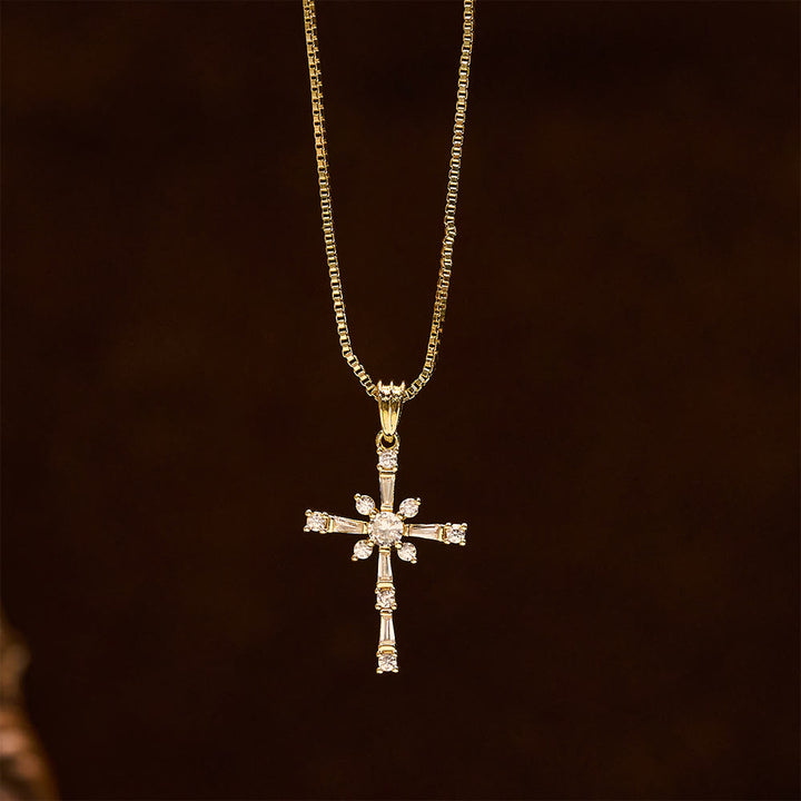 Christianartworkshop Collana con croce impreziosita da pietre scintillanti: un simbolo di protezione divina - image 2