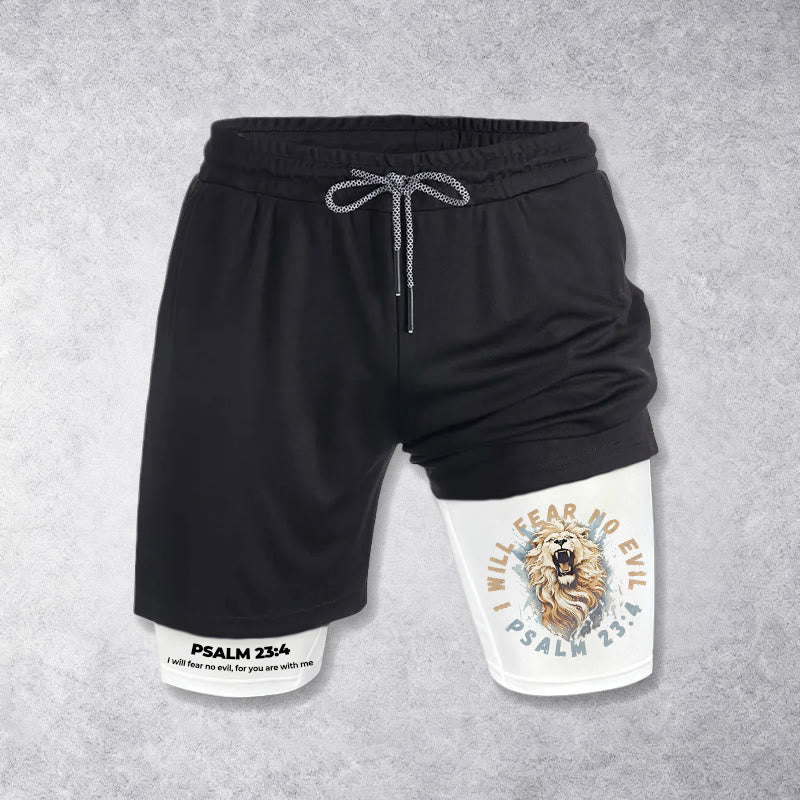 Christianartworkshop Pantaloncini con la scritta Salmo 23 "Non temerò alcun male" - Bianco - 3XL - image 0