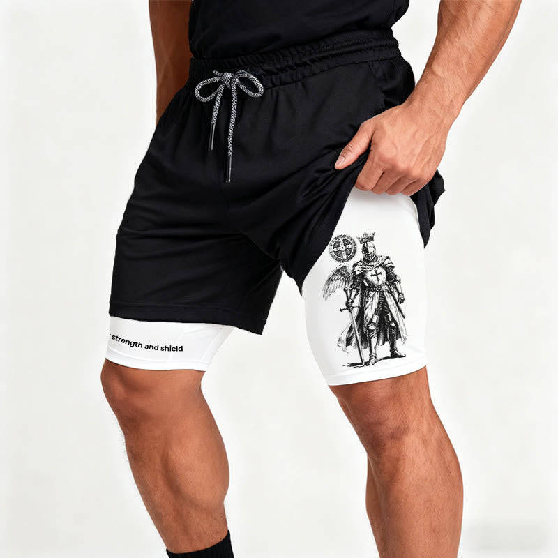 Christianartworkshop Il Signore è la mia forza e pantaloncini da cavaliere con scudo - image 3