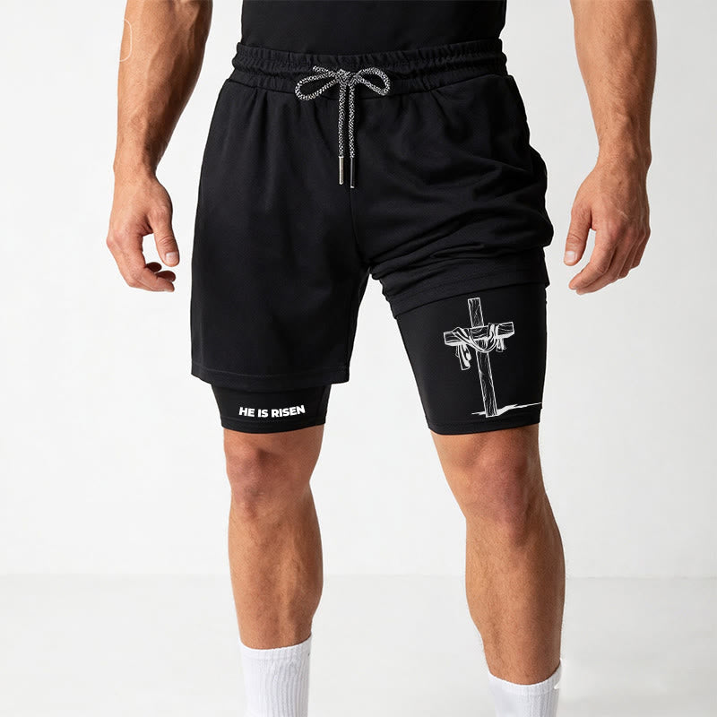 Christianartworkshop È risorto Resurrezione Cross Performance Shorts - image 15