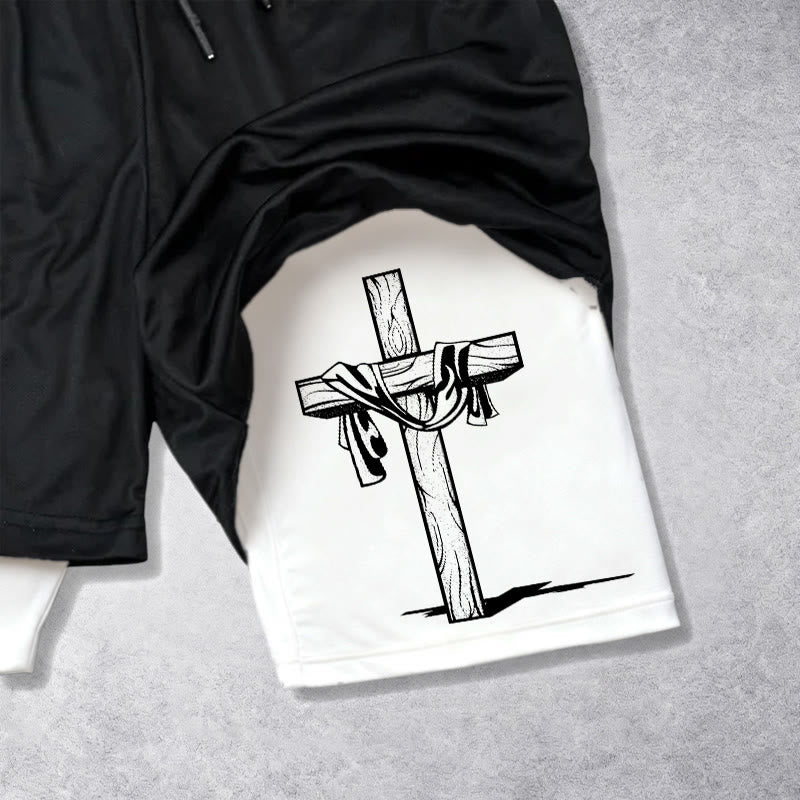 Christianartworkshop È risorto Resurrezione Cross Performance Shorts - image 2