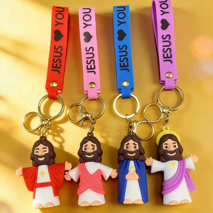 Christianartworkshop Gesù e Gesù ti amano - Portachiavi con accessorio quotidiano dal cuore - image 2