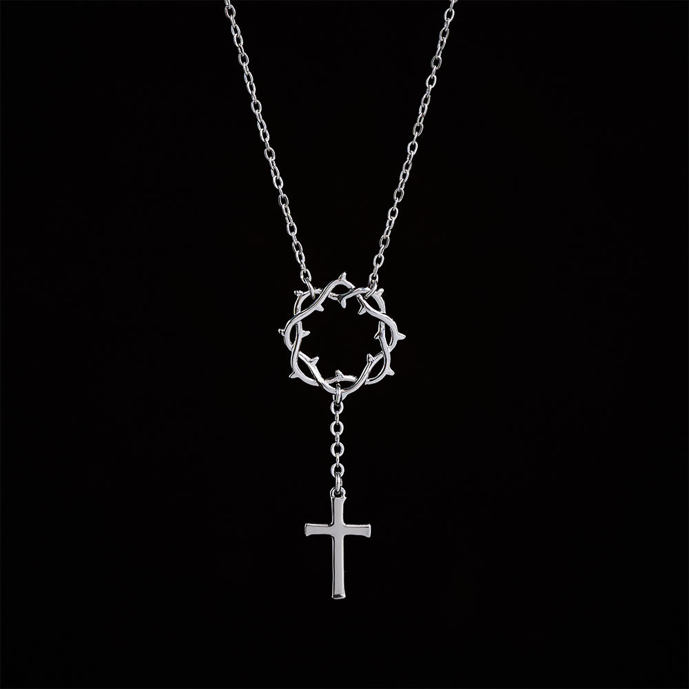 Christianartworkshop Collana con croce e corona di spine: simbolo della passione e della redenzione di Cristo - Argento - image 4