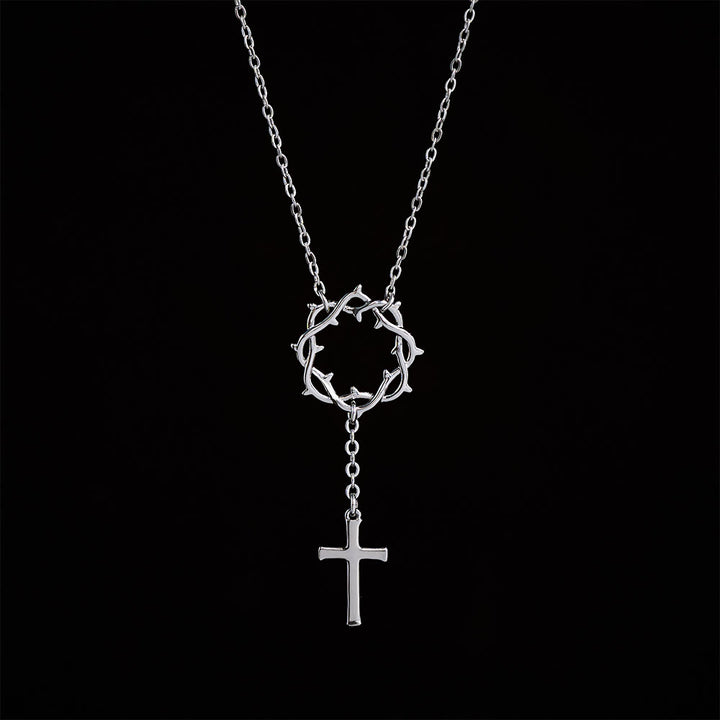 Christianartworkshop Collana con croce e corona di spine: simbolo della passione e della redenzione di Cristo - Argento - image 4
