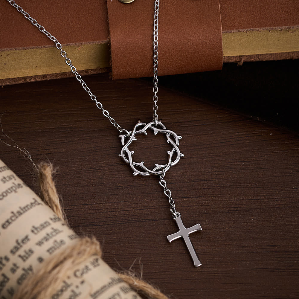 Christianartworkshop Collana con croce e corona di spine: simbolo della passione e della redenzione di Cristo - image 5