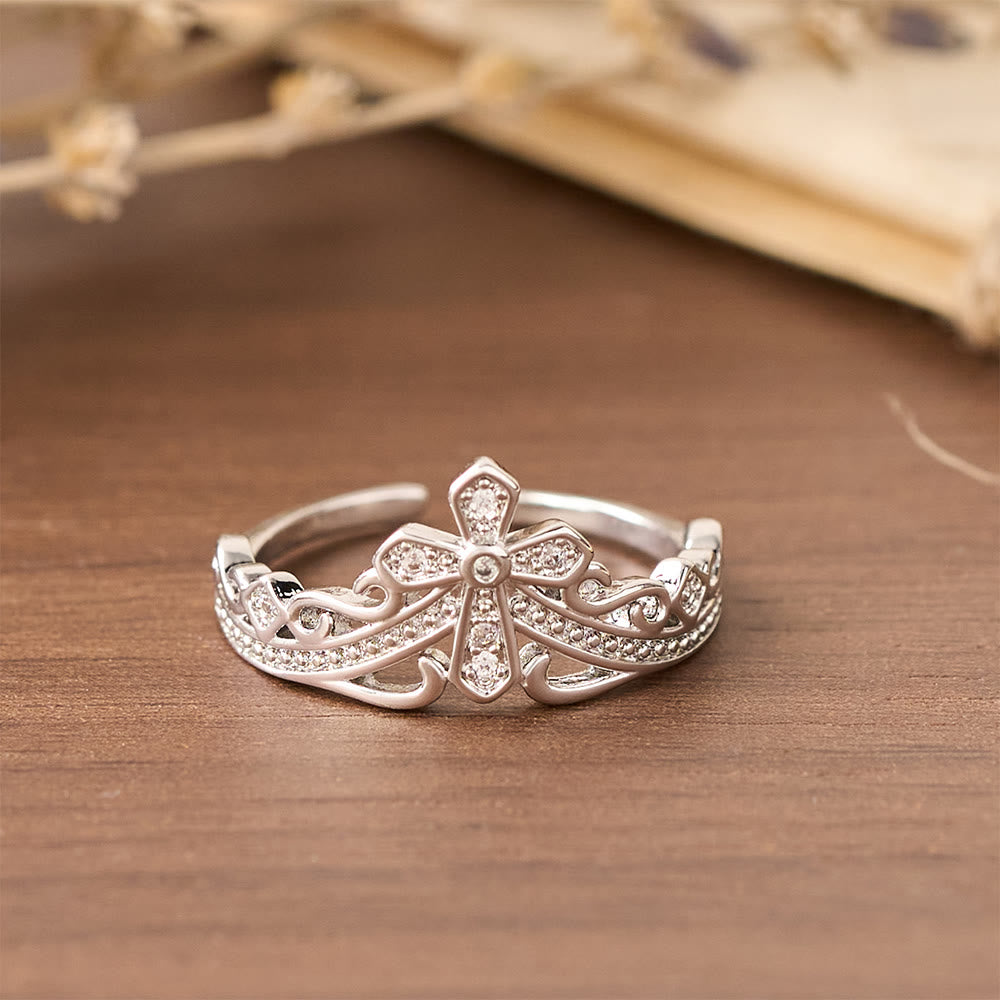 Anello a croce con doppia finitura lucida Christianartworkshop : porta con te ogni giorno la Sua cura regale. - image 10