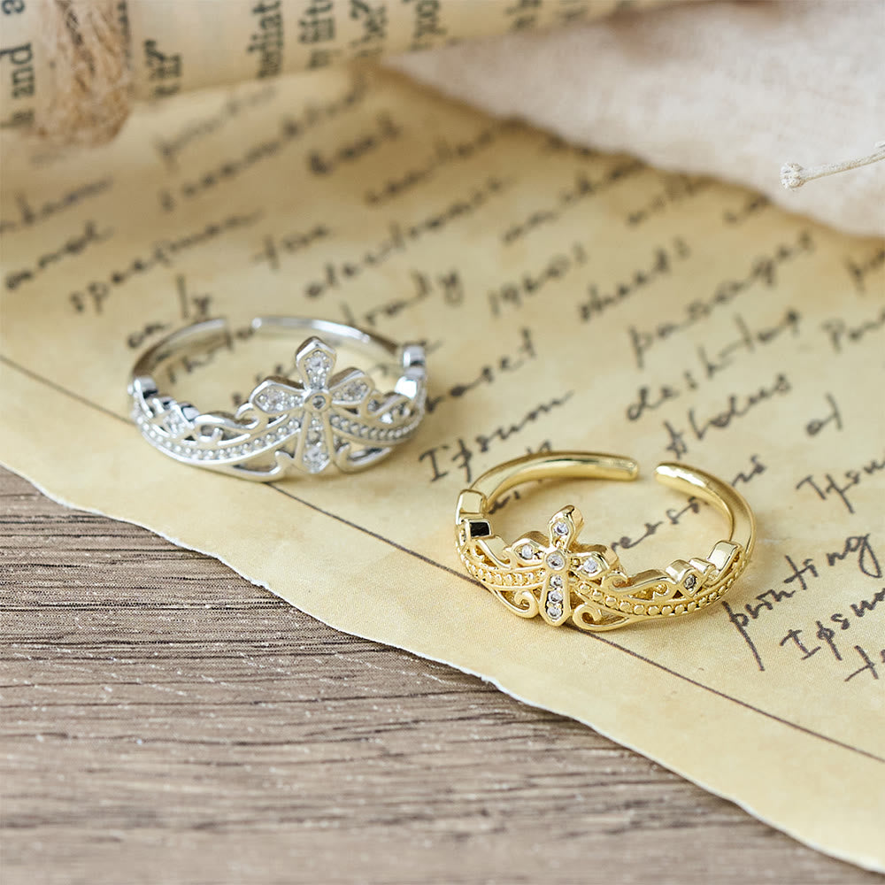 Anello a croce con doppia finitura lucida Christianartworkshop : porta con te ogni giorno la Sua cura regale. - image 2