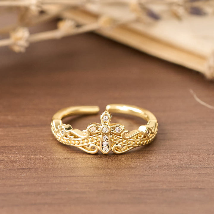 Anello a croce con doppia finitura lucida Christianartworkshop : porta con te ogni giorno la Sua cura regale. - image 3