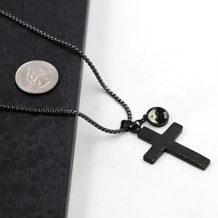 Christianartworkshop Collana con croce testurizzata e semi di senape: ciondoli metallici per promemoria spirituali - image 3