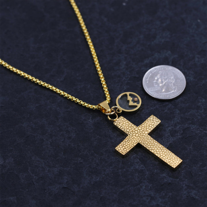 Christianartworkshop Collana con croce testurizzata e semi di senape: ciondoli metallici per promemoria spirituali - image 15