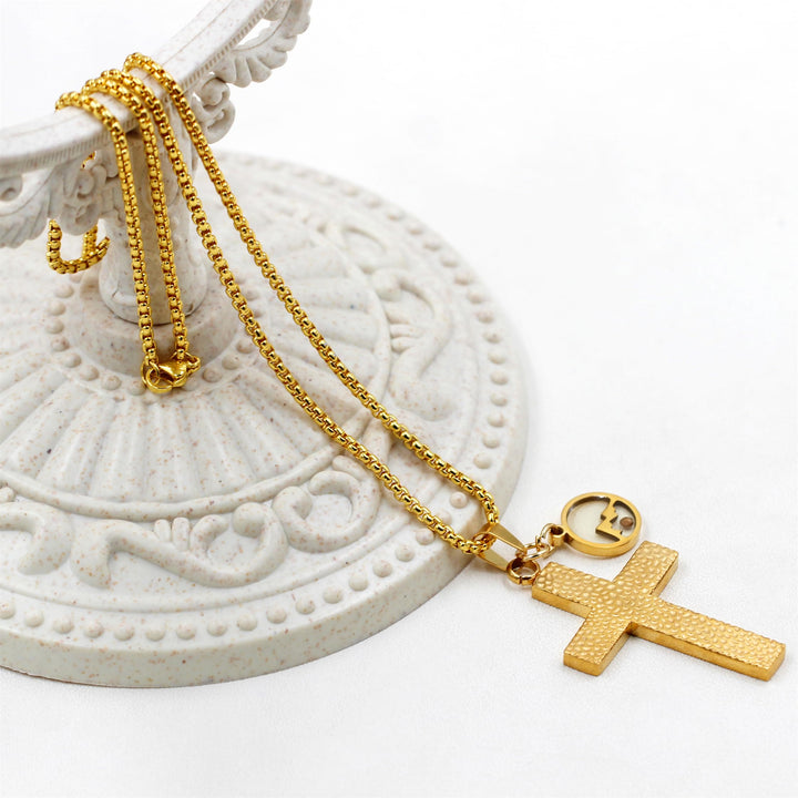 Christianartworkshop Collana con croce testurizzata e semi di senape: ciondoli metallici per promemoria spirituali - image 17