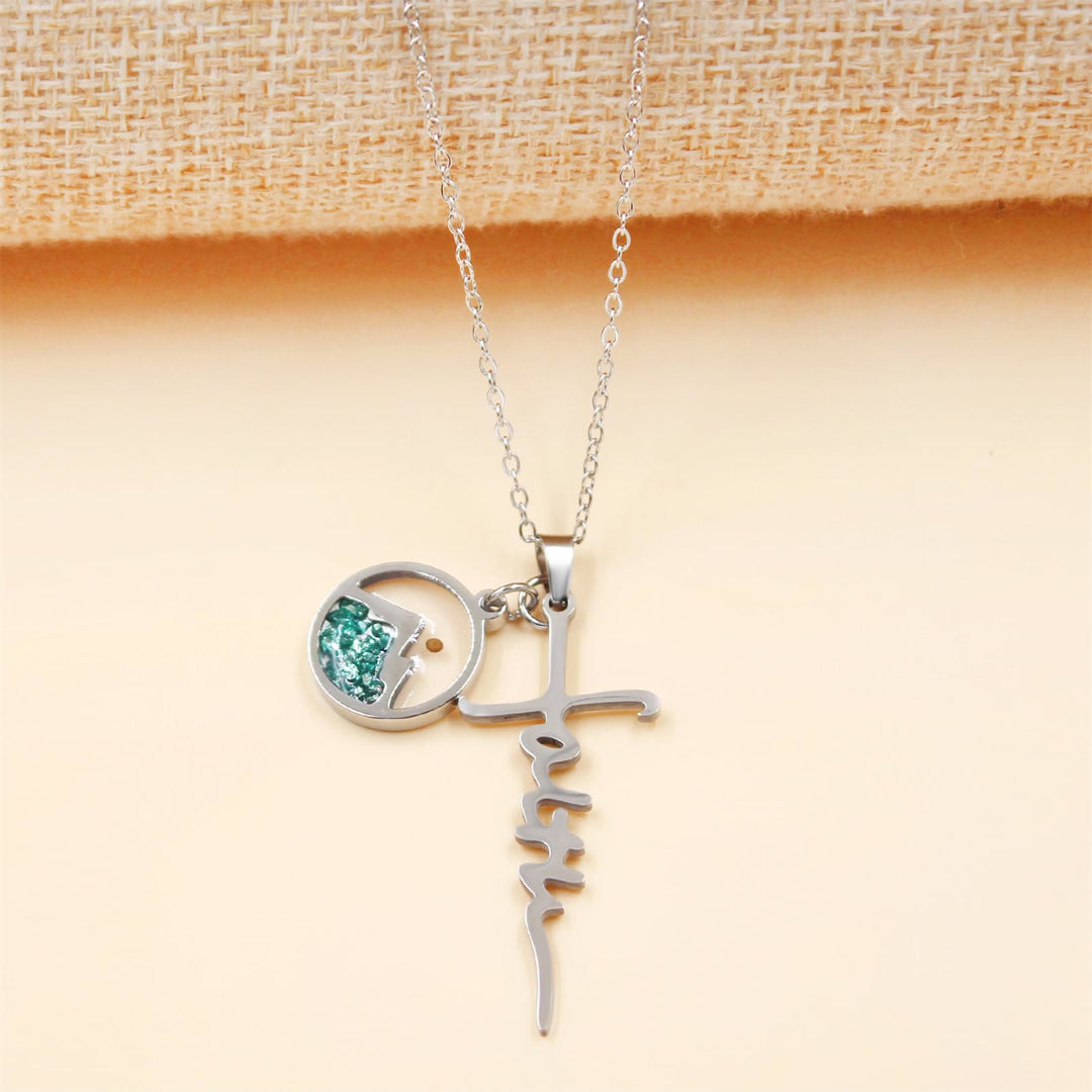 Christianartworkshop Collana con croce e semi di senape con scritta "Faith": un simbolo di fede incrollabile. - image 5