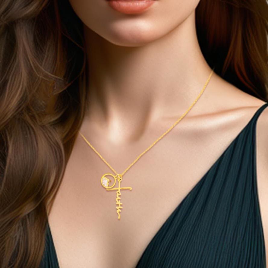 Christianartworkshop Collana con croce e semi di senape con scritta "Faith": un simbolo di fede incrollabile. - image 18