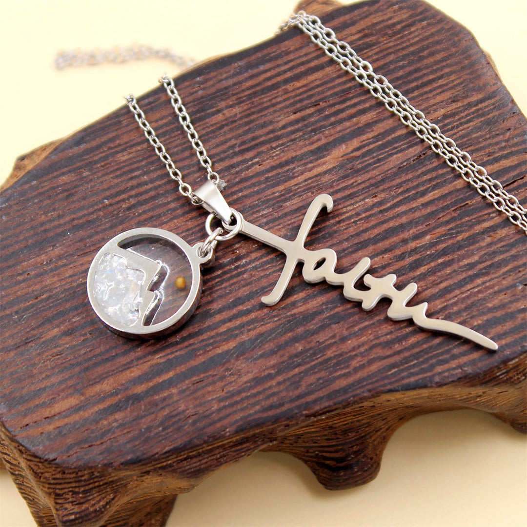 Christianartworkshop Collana con croce e semi di senape con scritta "Faith": un simbolo di fede incrollabile. - image 8