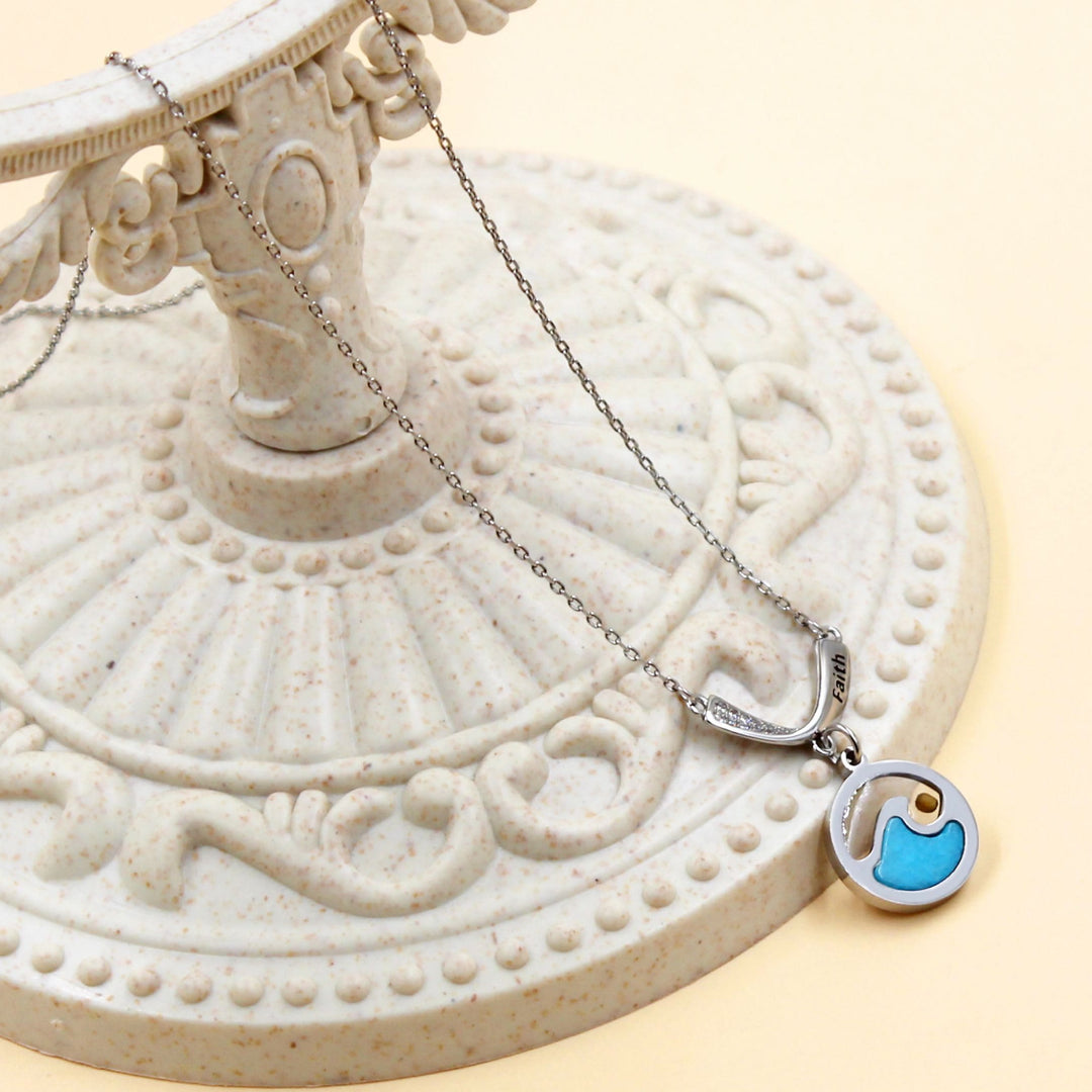 Christianartworkshop Collana con semi di senape incisi a forma di onda e simbolo di fede: un simbolo di calma in mezzo alle tempeste della vita. - image 2