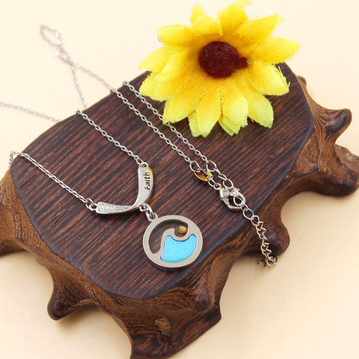 Christianartworkshop Collana con semi di senape incisi a forma di onda e simbolo di fede: un simbolo di calma in mezzo alle tempeste della vita. - image 3