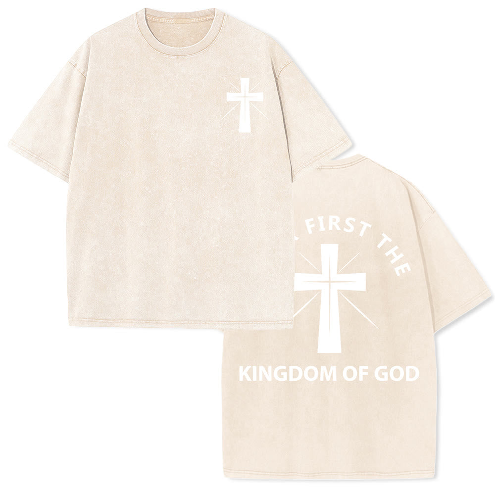Christianartworkshop Cerca prima il Regno di Dio - T-shirt unisex lavata - Albicocca - 5XL - image 12