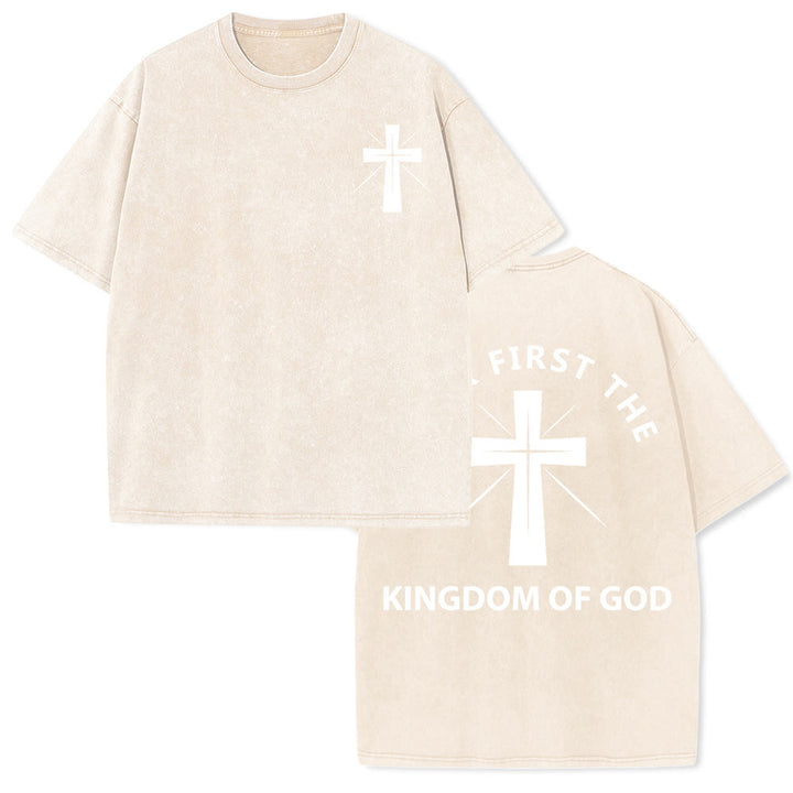 Christianartworkshop Cerca prima il Regno di Dio - T-shirt unisex lavata - Albicocca - 5XL - image 12