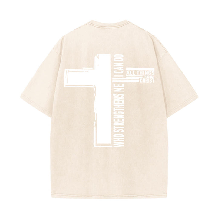 Christianartworkshop Dio è buono Filippesi 4:13 Croce T-shirt unisex lavata - image 16