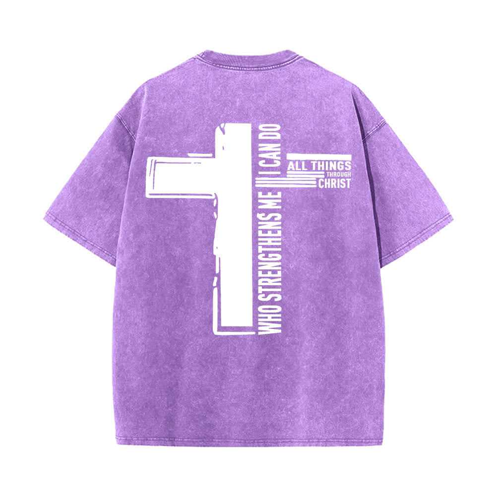 Christianartworkshop Dio è buono Filippesi 4:13 Croce T-shirt unisex lavata - image 22