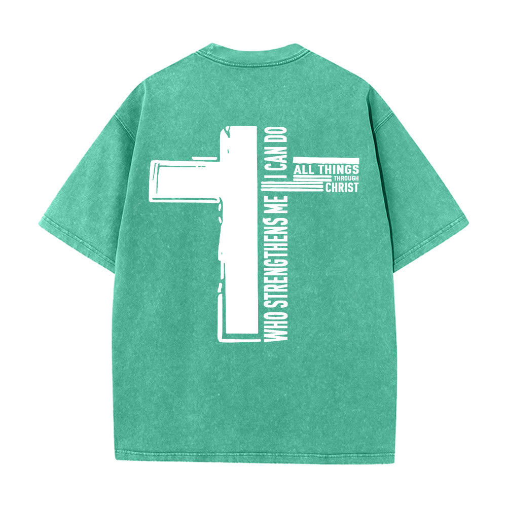Christianartworkshop Dio è buono Filippesi 4:13 Croce T-shirt unisex lavata - image 8