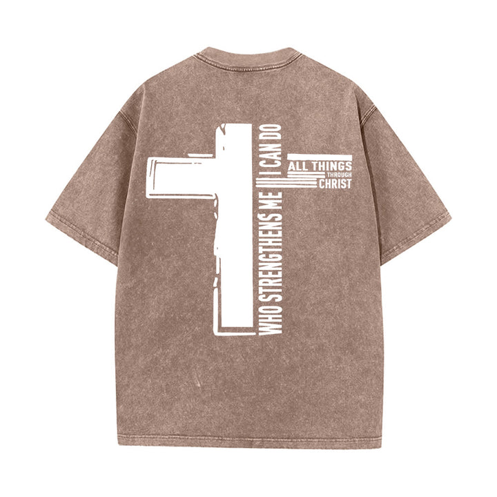 Christianartworkshop Dio è buono Filippesi 4:13 Croce T-shirt unisex lavata - image 13