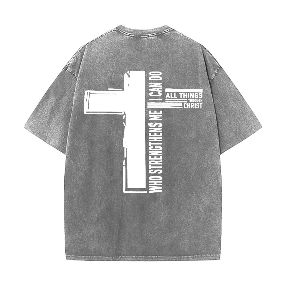 Christianartworkshop Dio è buono Filippesi 4:13 Croce T-shirt unisex lavata - image 4