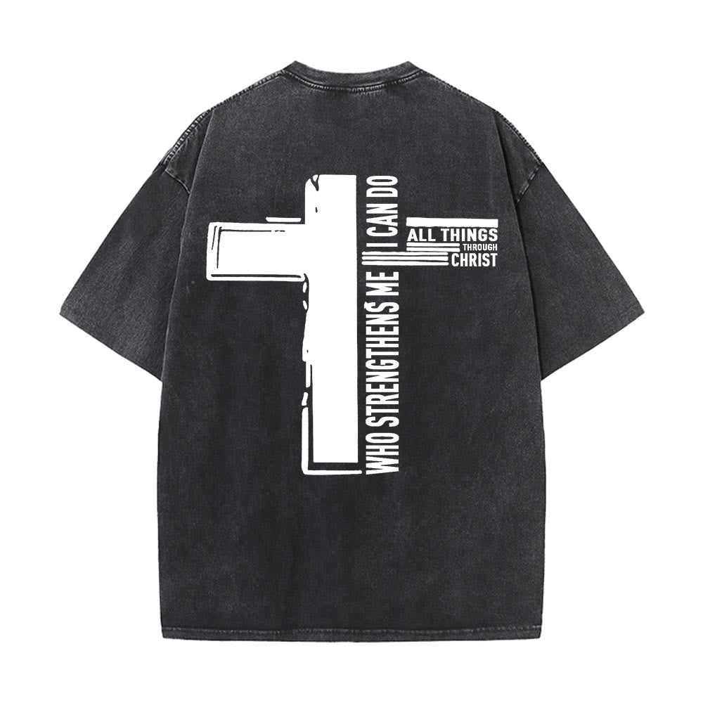 Christianartworkshop Dio è buono Filippesi 4:13 Croce T-shirt unisex lavata - image 1