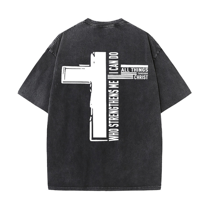 Christianartworkshop Dio è buono Filippesi 4:13 Croce T-shirt unisex lavata - image 1