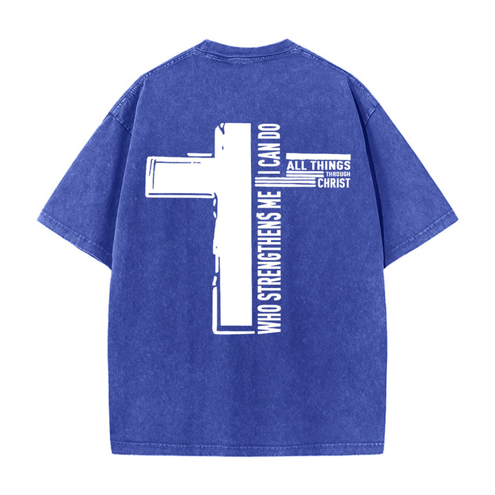 Christianartworkshop Dio è buono Filippesi 4:13 Croce T-shirt unisex lavata - image 19