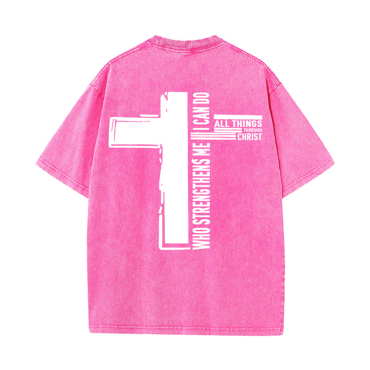Christianartworkshop Dio è buono Filippesi 4:13 Croce T-shirt unisex lavata - image 25