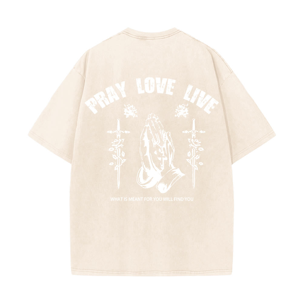 Christianartworkshop Maglietta unisex lavata "God Willing Pray Love Live" - image 19