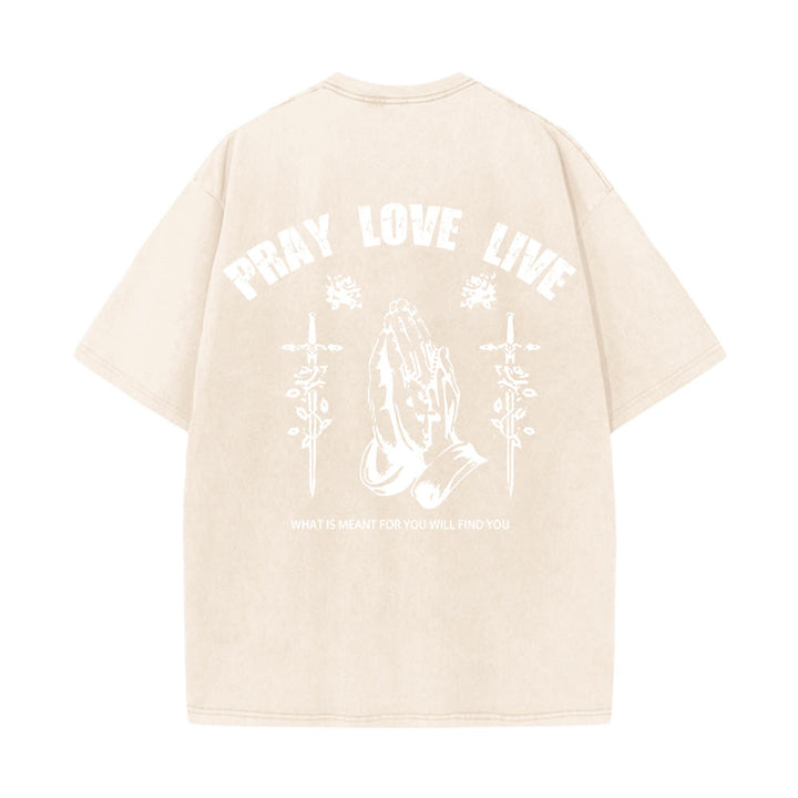 Christianartworkshop Maglietta unisex lavata "God Willing Pray Love Live" - image 19