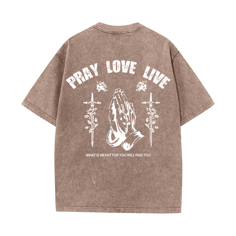 Christianartworkshop Maglietta unisex lavata "God Willing Pray Love Live" - image 16