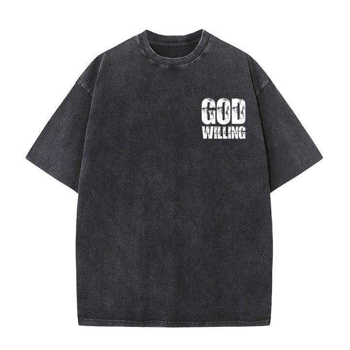 Christianartworkshop Maglietta unisex lavata "God Willing Pray Love Live" - image 5