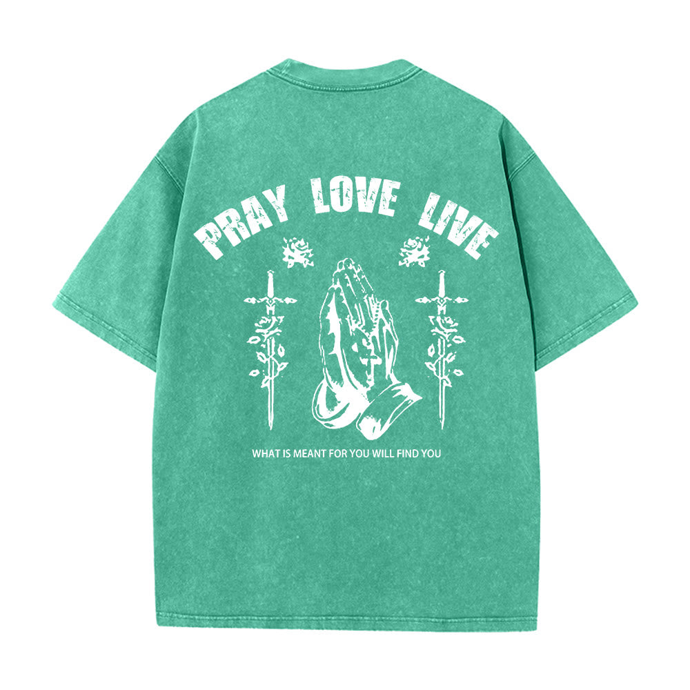 Christianartworkshop Maglietta unisex lavata "God Willing Pray Love Live" - image 10