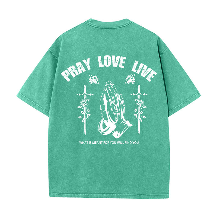 Christianartworkshop Maglietta unisex lavata "God Willing Pray Love Live" - image 10