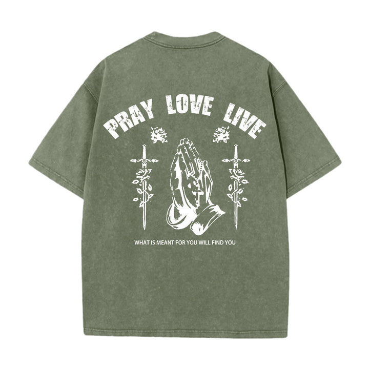 Christianartworkshop Maglietta unisex lavata "God Willing Pray Love Live" - image 13