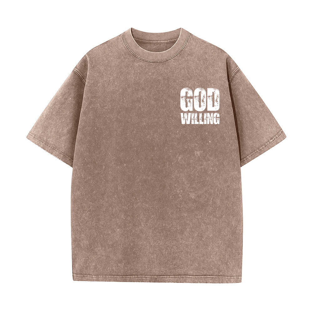 Christianartworkshop Maglietta unisex lavata "God Willing Pray Love Live" - image 17