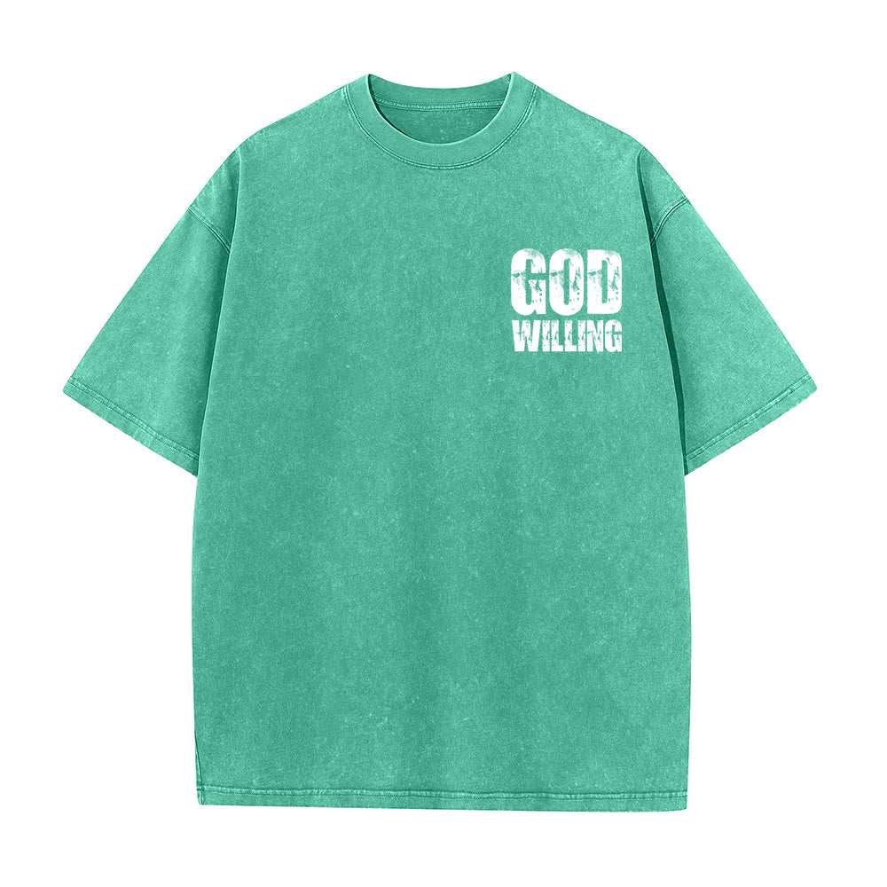 Christianartworkshop Maglietta unisex lavata "God Willing Pray Love Live" - image 11