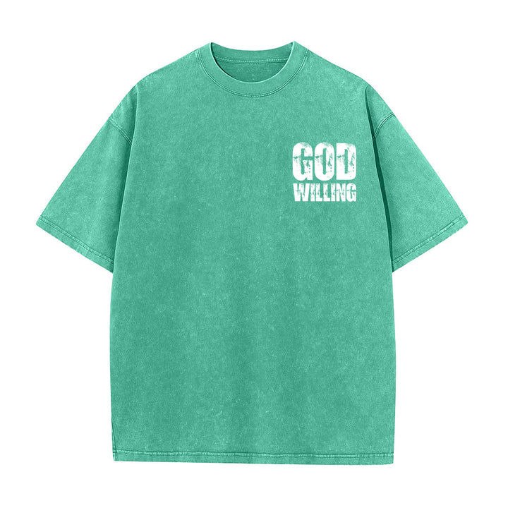 Christianartworkshop Maglietta unisex lavata "God Willing Pray Love Live" - image 11