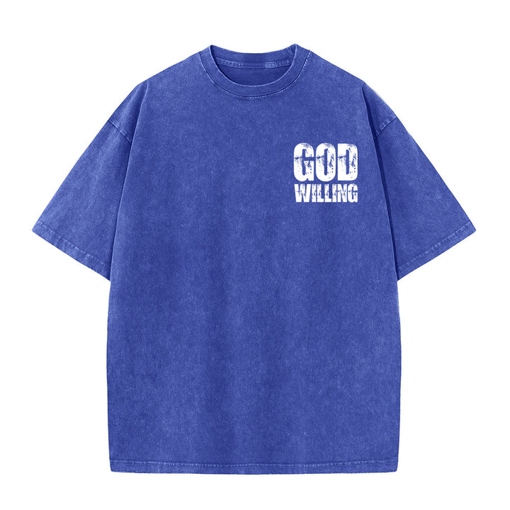 Christianartworkshop Maglietta unisex lavata "God Willing Pray Love Live" - image 2