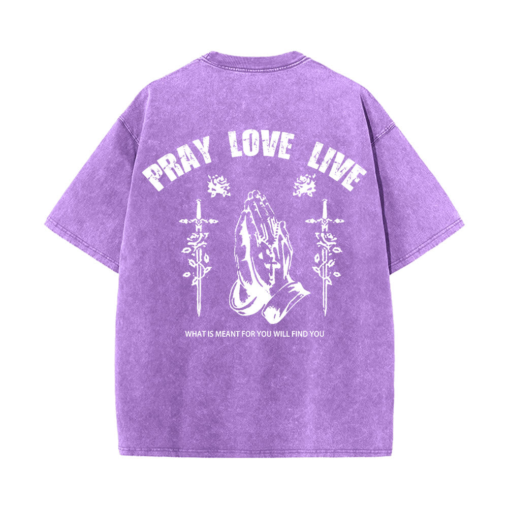 Christianartworkshop Maglietta unisex lavata "God Willing Pray Love Live" - image 22