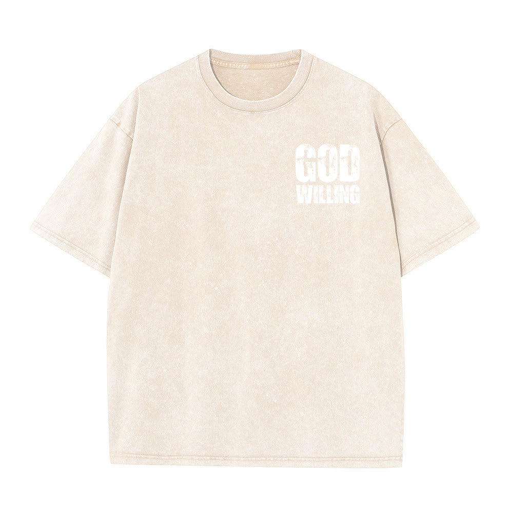 Christianartworkshop Maglietta unisex lavata "God Willing Pray Love Live" - image 20